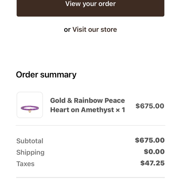 Sydney Evan 14K Gold & Rainbow Peace
Heart on Amethyst - Picture 3 of 7